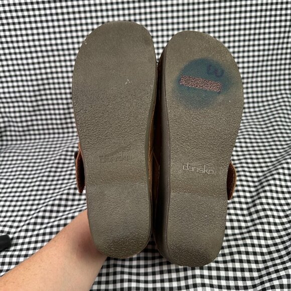 Dansko Marcelle Mary Jane Clog Shoes Suede Tan Brown Chunky Size EU 40 / US 9.5 - Picture 4 of 4